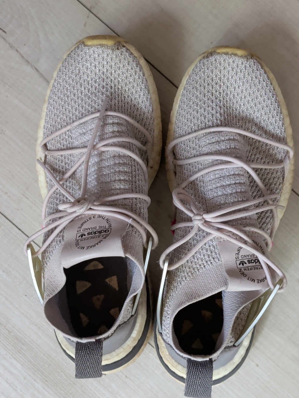 adidas Women’s Pale Pink Knit Slip-On Sneakers